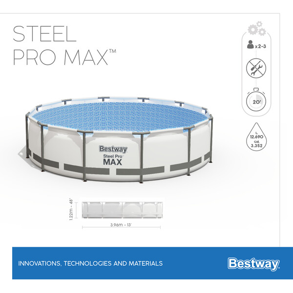 Bestway Piscină STEEL PRO MAX 396х122 cm, 12690 L, cadru metalic [15]