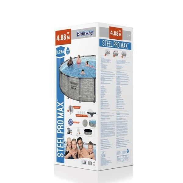 Bestway Piscină STEEL PRO MAX 488х122 cm, 19480 L, cadru metalic, cu pompă de filtrare [9]