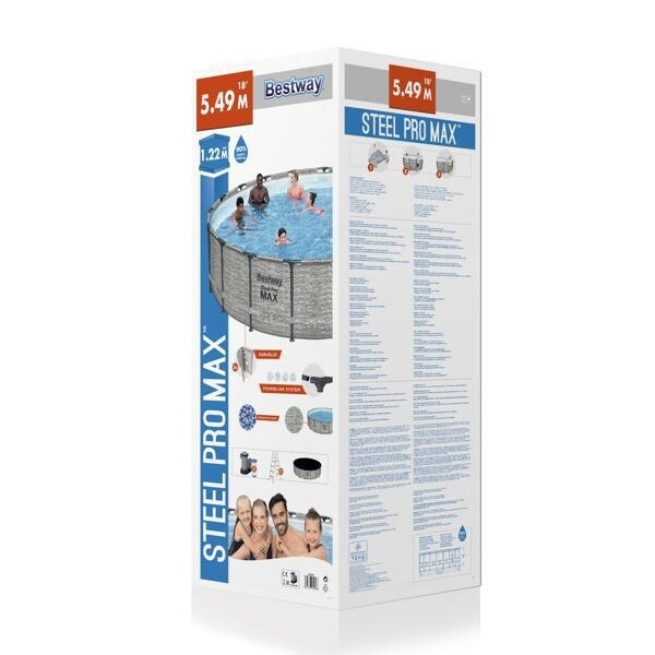 Bestway Piscină STEEL PRO MAX 549х122 cm, 23062 L, cadru metalic, cu pompă de filtrare [8]