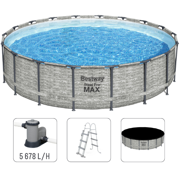 Bestway Piscină STEEL PRO MAX 549х122 cm, 23062 L, cadru metalic, cu pompă de filtrare [10]
