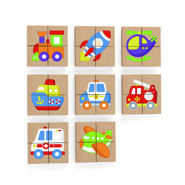 Blocuri magnetice cu imagini mijloace de transport (32 piese) [4]