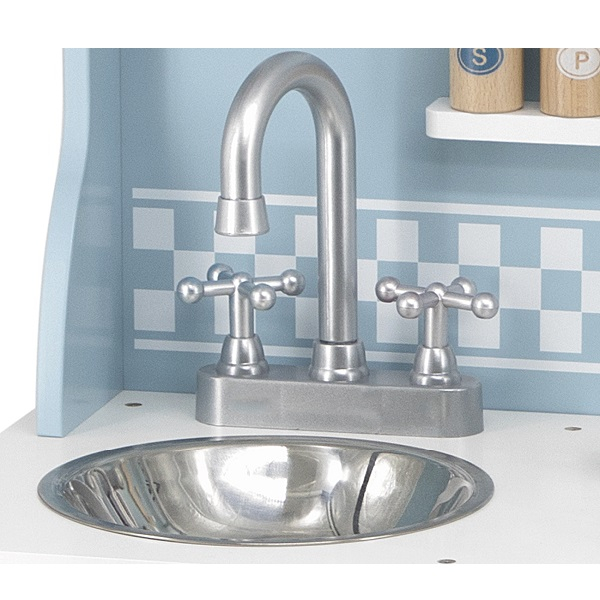 Bucătărie din lemn pentru copii cu accesorii (culoare albastru deschis) [6]