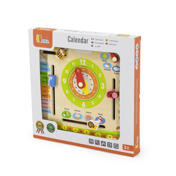 Calendar din lemn cu ceas (în engleză) [3]