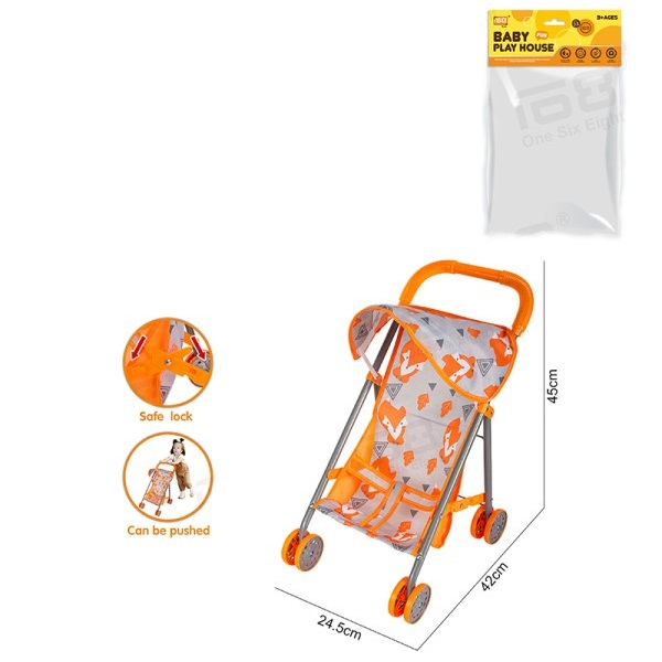 Cărucior pentru papuși cu impreu orange [2]