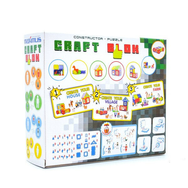 Constructor cu blocuri-kraft și autocolante 77 elem. [11]