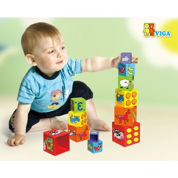 Cuburi multicolore de lemn "Învățăm culorile, cifrele și să numărăm" [2]