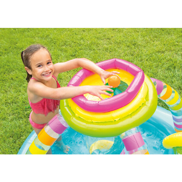 INTEX Centrul de joacă gonflabil “Toboganul curcubeu” 295x191x109 cm, 374 L, până la 81 kg, 2+ [16]
