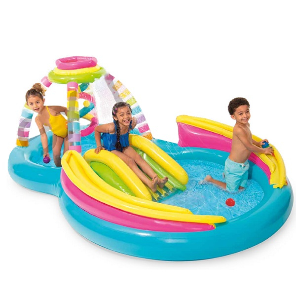 INTEX Centrul de joacă gonflabil “Toboganul curcubeu” 295x191x109 cm, 374 L, până la 81 kg, 2+ [11]