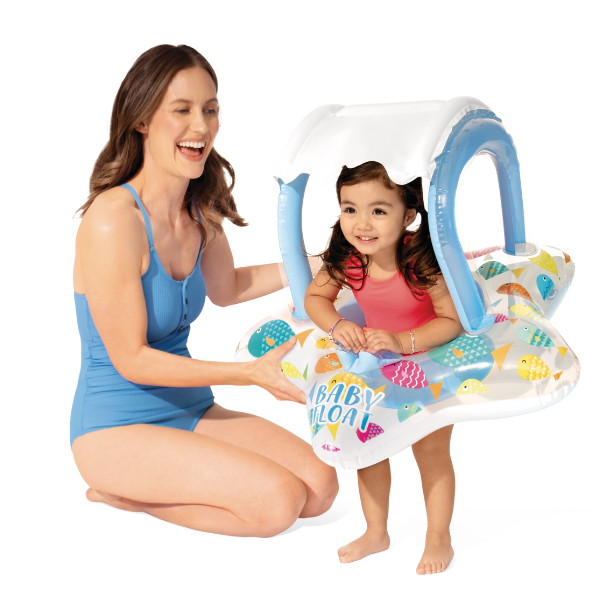 INTEX Cerc gonflabil cu decupaje pentru picioare și baldachin 81х79 cm, până la 15kg, 1-2 ani [2]