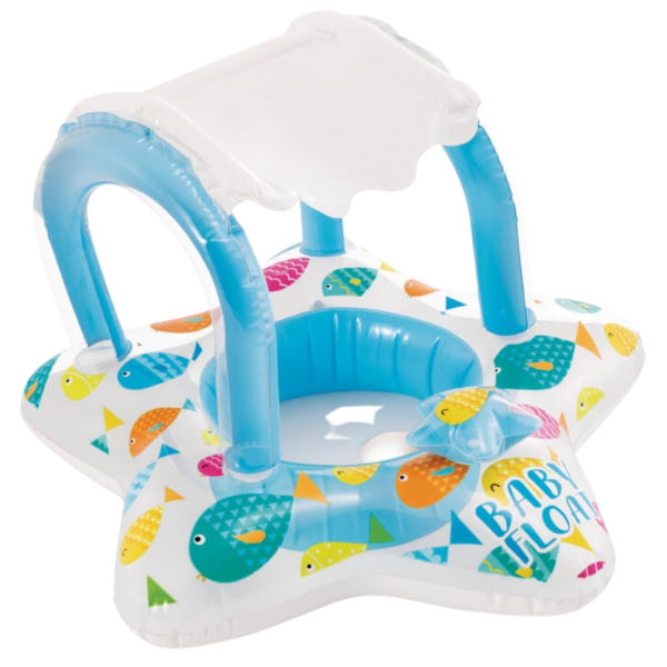 INTEX Cerc gonflabil cu decupaje pentru picioare și baldachin 81х79 cm, până la 15kg, 1-2 ani [1]