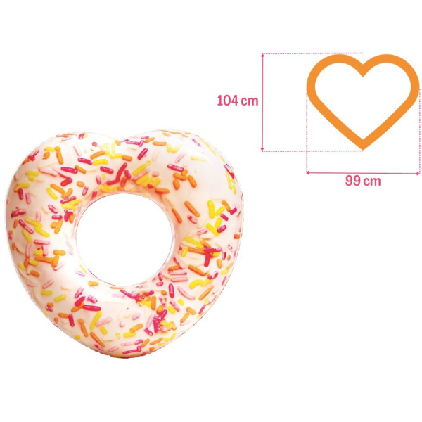INTEX Cerc gonflabil "Donut în forma de inimă", 94x89x25 cm, pînă la 80 kg, 9+ [4]
