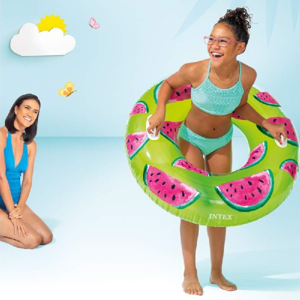 INTEX Cerc gonflabil "Fructe tropicale" D 107 cm cu mânere, până la 80 kg, 9+, 3 culori [5]