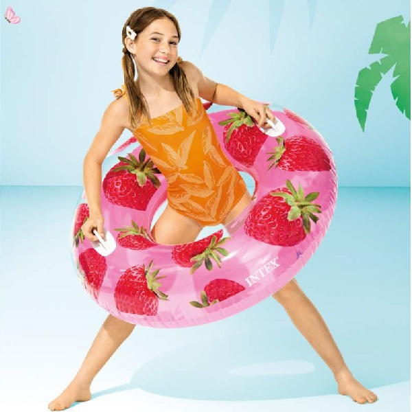 INTEX Cerc gonflabil "Fructe tropicale" D 107 cm cu mânere, până la 80 kg, 9+, 3 culori [7]