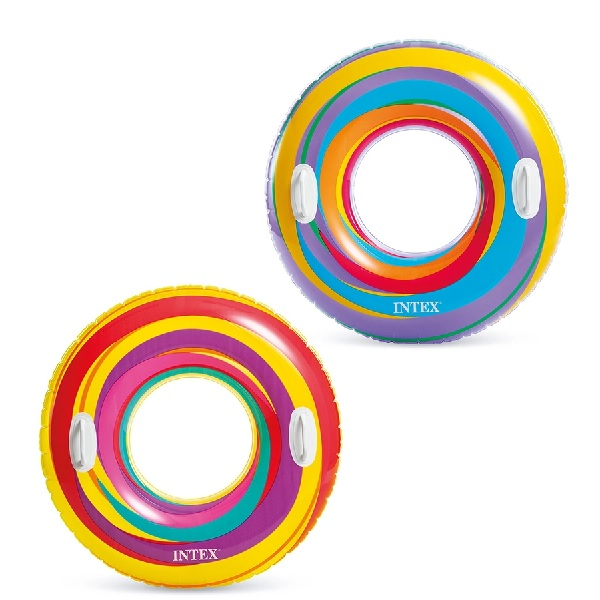INTEX Cerc gonflabil “Vârtej” D 91 cm cu mânere, până la 60kg, 9+, 2 culori [3]