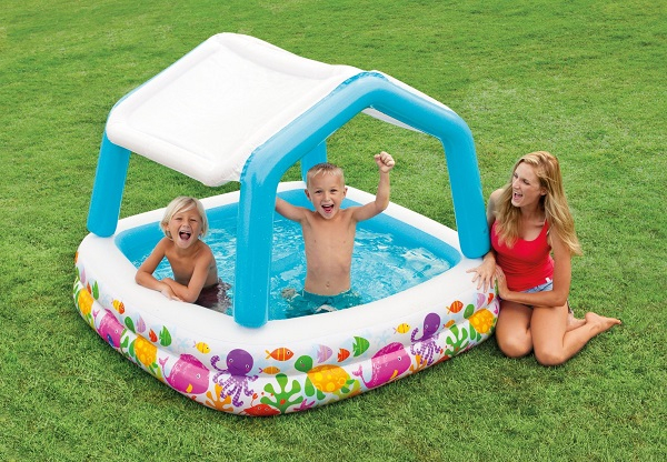 INTEX Piscină gonflabilă pentru copii cu baldachin 157x157x122 cm, 295 L, 2+ [6]