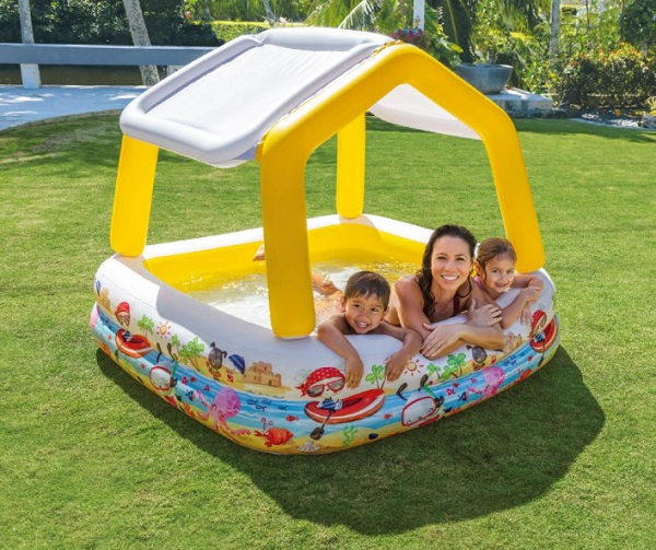 INTEX Piscină gonflabilă pentru copii cu baldachin 157x157x122 cm, 295 L, 2+ [5]