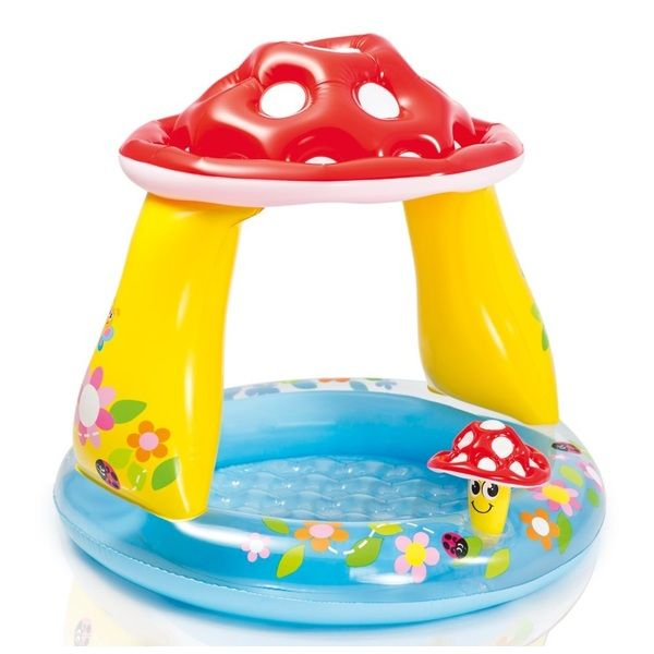 INTEX Piscină gonflabilă pentru copii cu baldachin “Ciuperca” 102х89 cm, 45 L, 1-3 ani [1]