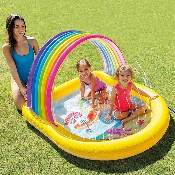 INTEX Piscină gonflabilă pentru copii cu baldachin și jeturi de apă 147x130x86 cm, 84 L, 2+ [2]