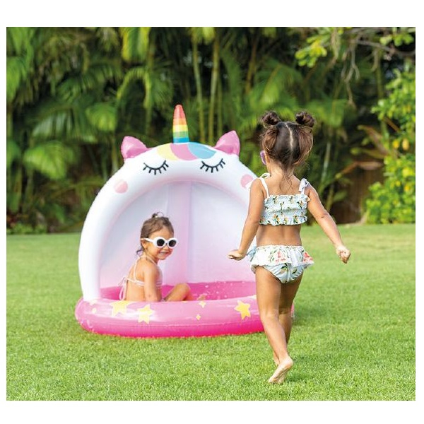 INTEX Piscină gonflabilă pentru copii cu baldachin „Unicorn” 102х102 cm, 45 L,  1-3 ani [4]