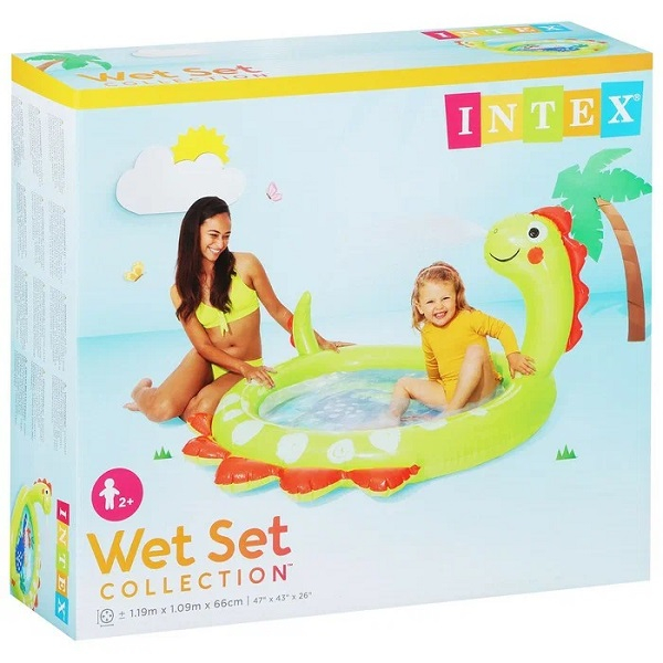 INTEX Piscină gonflabilă pentru copii cu jet de apă „Dino”  119 х 109 х 66 cm, 68 L, 2+ [2]