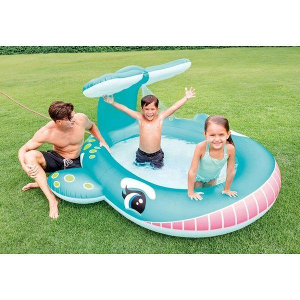 INTEX Piscină gonflabilă pentru copii cu jeturi de apă "Balena" 201x196x91 cm, 200 L, 2+ [2]