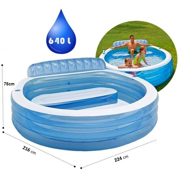 INTEX Piscină gonflabilă pentru familie 229х218х79 cm, 590 L, 6+ [14]