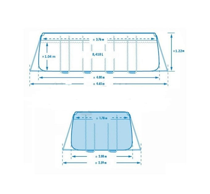 INTEX Piscină PRISM FRAME RECTANGULAR 400x200x122cm, 8418L, cadru metalic [13]