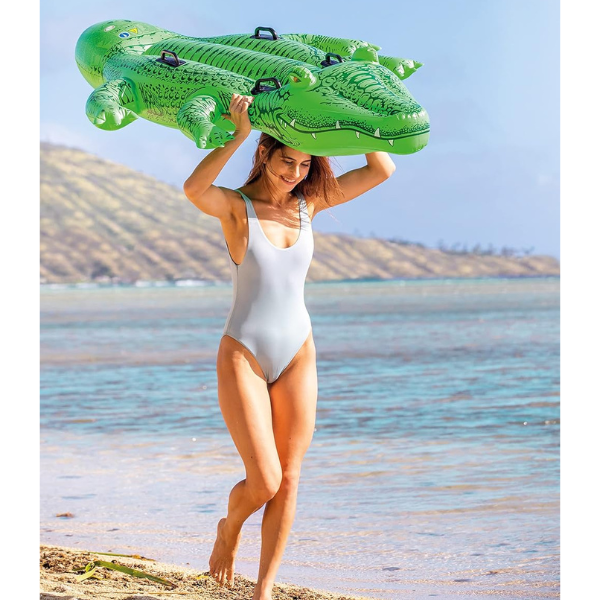 INTEX Plută-saltea gonflabilă "Crocodil gigant" cu mânere, 203x114x25  cm, până la 80 kg, 3+ [9]