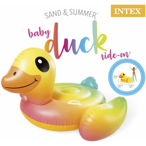 INTEX Plută-saltea gonflabilă “Rățușca” cu mânere, 147x147x81 cm, până la 40 kg, 3+ [5]