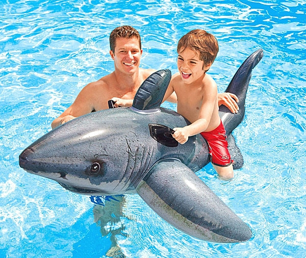 INTEX Plută-saltea gonflabilă “Rechin” cu mânere, 173х107 cm, până la 40 kg, 3+ [2]