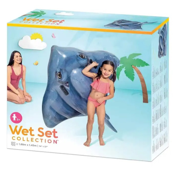 INTEX Plută-saltea gonflabilă "Scat" cu mânere, 180х135х28 cm, până la 40 kg, 3+ [3]