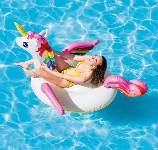 INTEX Plută-saltea gonflabilă “Unicorn” cu mânere, 198x140x97 cm, până la 40 kg, 3+ [2]