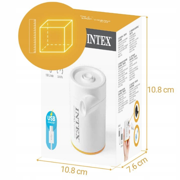 INTEX Pompă de aer electrică "QuickFill USB150" USB 5V, 2A, 2 duze [24]