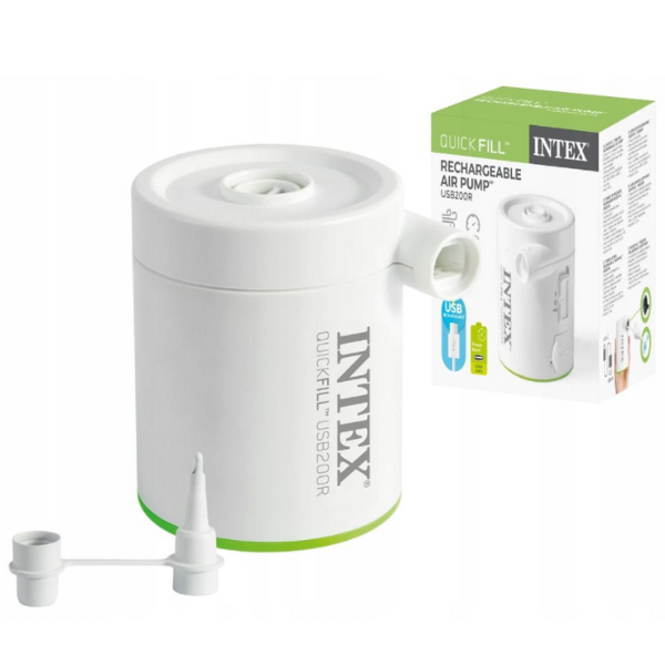 INTEX Pompă de aer electrică "QuickFill USB200R" USB 5V, 2A, reîncărcabilă, powerbank, 2 duze [12]