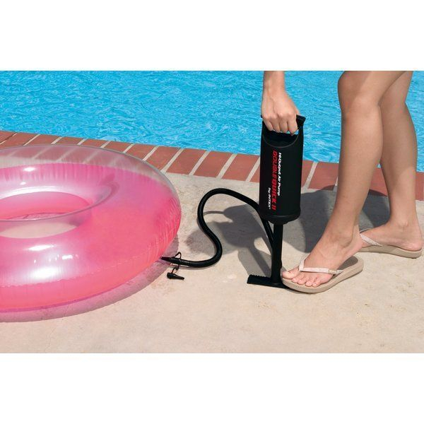 INTEX Pompa de aer manuală "Double Quick II", furtun cu 3 duze, 36 cm [2]