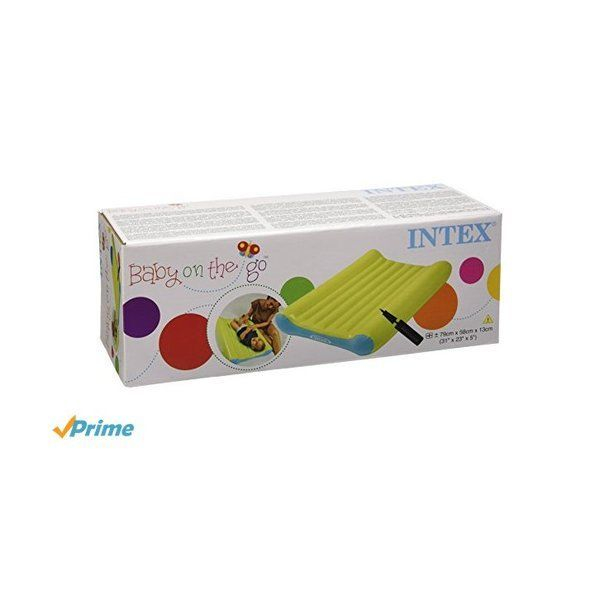 INTEX Saltea de înfășat gonflabilă 79x58x13 cm cu mini-pompă manuală, până la 11 kg, 0-12 luni [3]