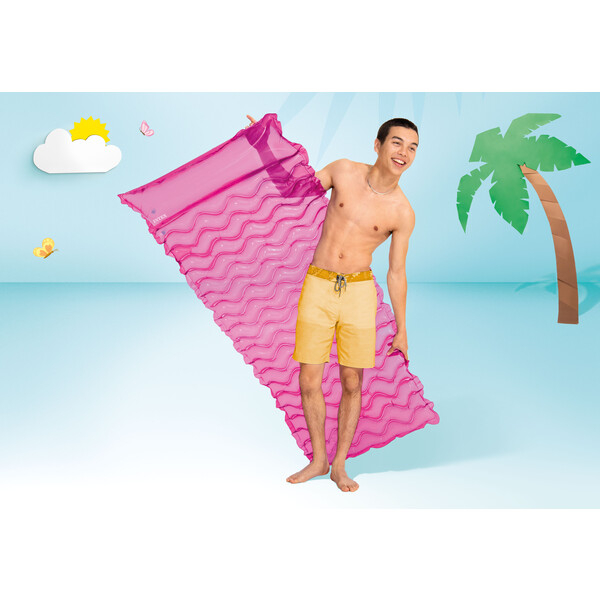 INTEX Saltea de înot gonflabilă cu tetieră "Val" 229х86 cm,  până la 100 kg, 3 culori [14]