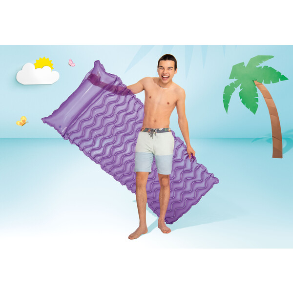 INTEX Saltea de înot gonflabilă cu tetieră "Val" 229х86 cm,  până la 100 kg, 3 culori [16]
