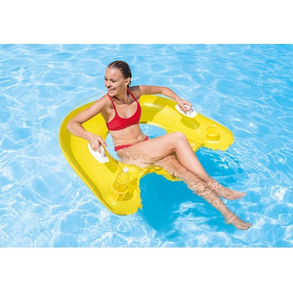 INTEX Șezlong gonflabil 152×99 cm cu mânere, până la 100 kg, 2 culori [15]
