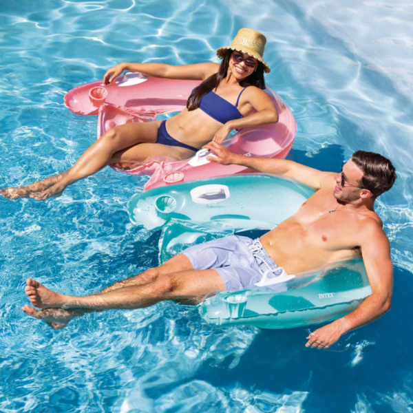 INTEX Șezlong gonflabil 152×99 cm cu mânere, până la 100 kg, 2 culori [8]
