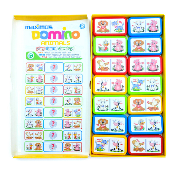 Joc de masă „Domino multicolor cu animale”,  28 dominouri [2]