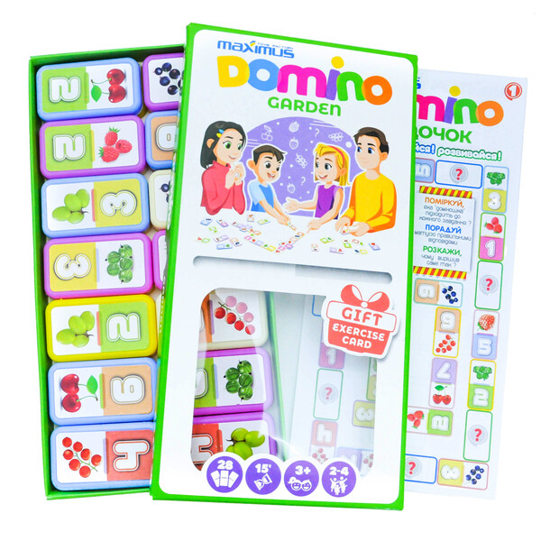 Joc de masă „Domino multicolor cu fructe”, 28 dominouri [11]