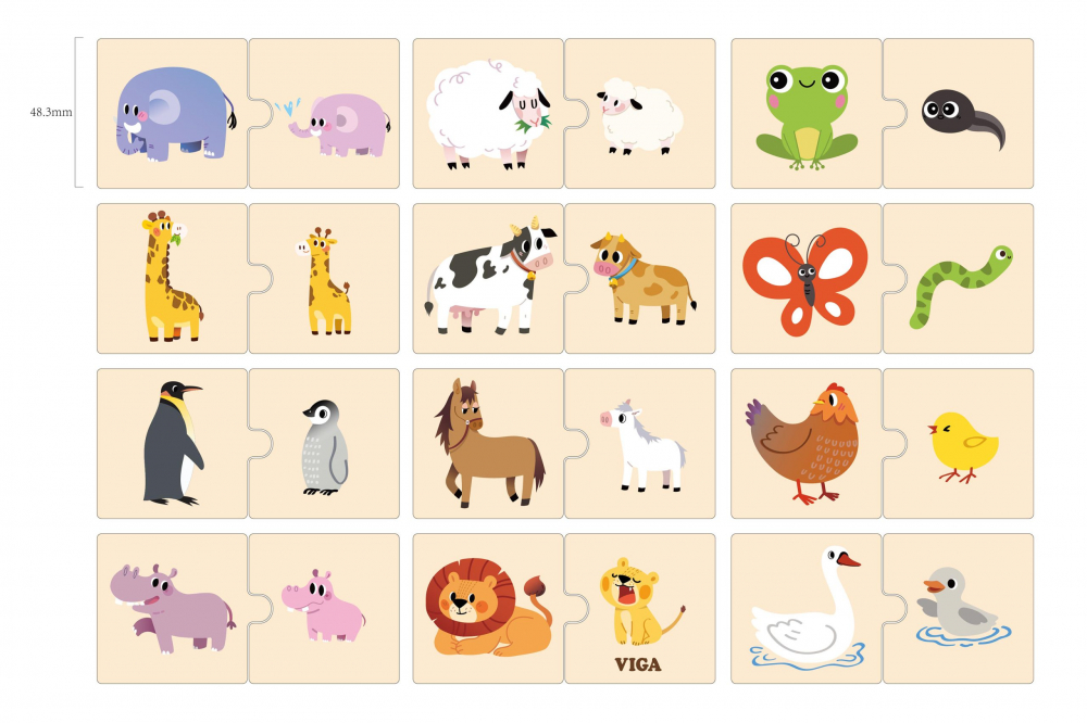 Joc logic de puzzle  „Mama și copilul” 24 elem. [14]