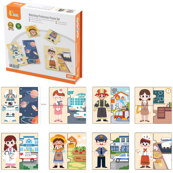 Joc logic de puzzle  „Profesiile” 24 elem. [11]