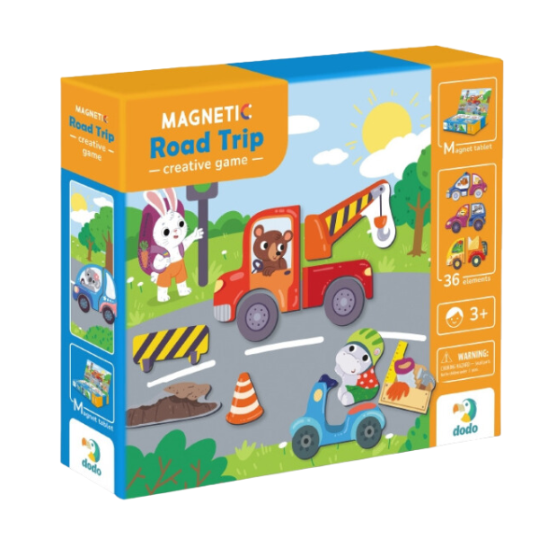 Joc magnetic  "Aventuri pe drum", 1 tablă magnetică, 26 elem. [3]