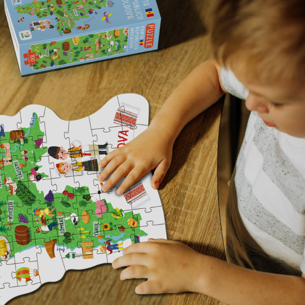 Joc magnetic educativ "Harta Moldovei", 100 piese [4]