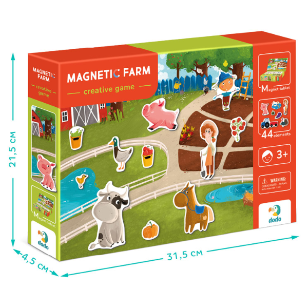 Joc magnetic  "Ferma", 1 tablă magnetică, 44 elem. [6]