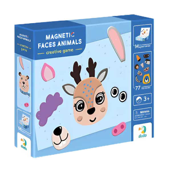 Joc magnetic "Fețișoare", 1 tablă magnetică, 77 elem. [3]