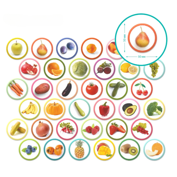 Joc magnetic "Legume, fructe și fructe de pădure", 36 elem. [5]