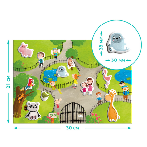 Joc magnetic  "Zoo", 1 tablă magnetică, 35 elem. [5]
